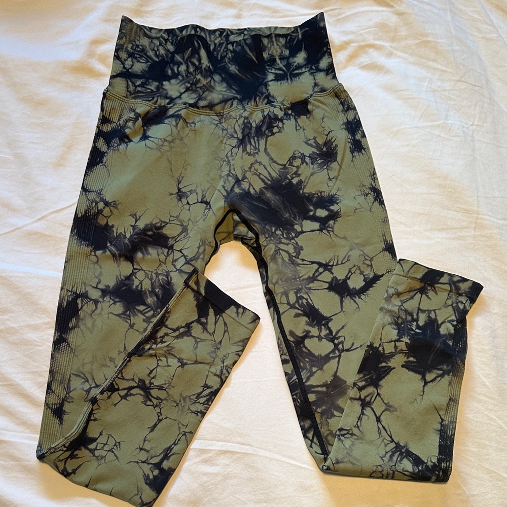 Army Green and Black Marble Leggings